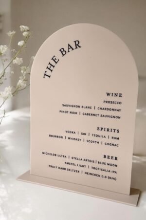 Acrylic Table Menu