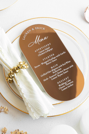 Engraved Acrylic Menu Cards